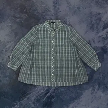 vintage 셔츠 긴팔 체크 무늬 그린과 파랑 페어리 그런지 아카이브