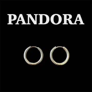 PANDORA 트위스트 디자인 후프 귀걸이