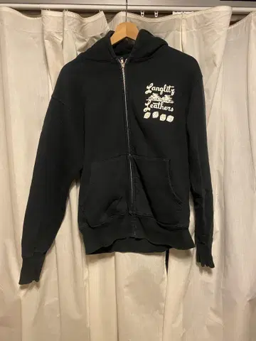 Langlitz Leathers 블랙 집업 후드티