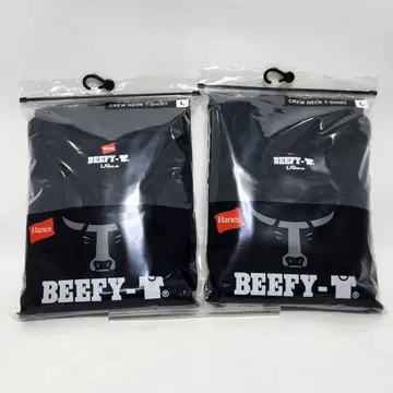 Hanes BEEFY-T 비피 티셔츠 블랙 L 사이즈 2매 세트
