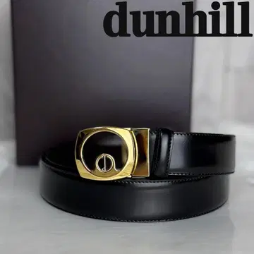 새상품급 보관 박스 포함 dunhill 던힐 브랜드 로고 버클 가죽 벨트