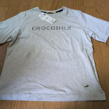 CROCODILE 회색 로고 프린트 티셔츠