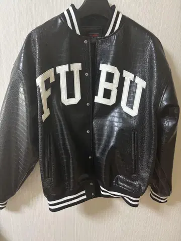 FUBU 바시티 자켓 블랙 L 크로커다일 패턴