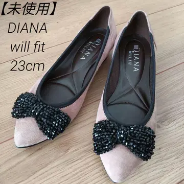 다이애나 well fit 베이지 비즈 리본 23 EE DIANA