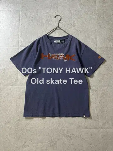 00s TONY HAWK 티셔츠 Y2K 올드 스케이트 퍼플네이비 페이드