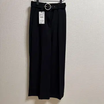 ZARA 블랙 슬랙스 펄 벨트 XS
