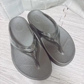 Oofos 블랙 샌들 24cm 리커버리 샌들 통굽 우포스