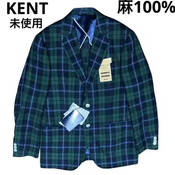 미사용 린넨 100% 켄트 KENT 테일러드 자켓 타탄 체크