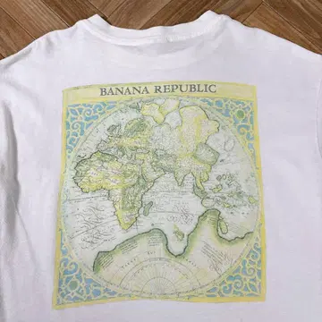 USA 80s-90s 바나나리퍼블릭 반팔 포켓 티셔츠 세계 지도