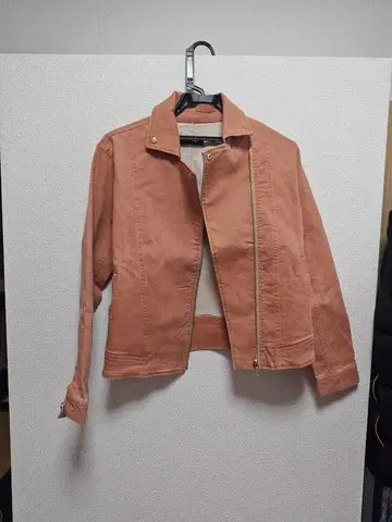 오렌지 데님풍 숏 자켓