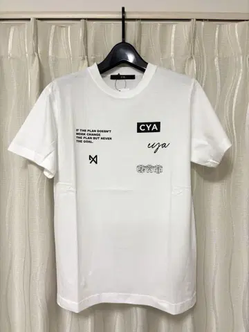 CYA 그래픽 프린트 티셔츠 반팔 화이트