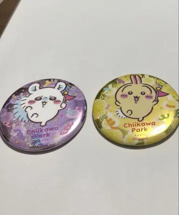치이카와 파크 한정 홀로그램 캔뱃지 모몽가 토끼 세트