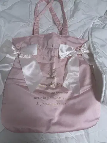 maison de fleur 핑크 리본 토트백