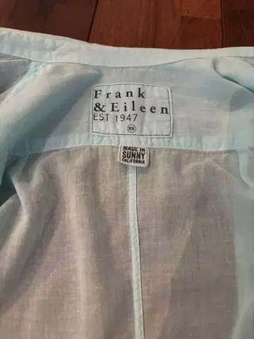 Frank & Eileen 스카이블루 긴팔 셔츠 XS 론 헤르만