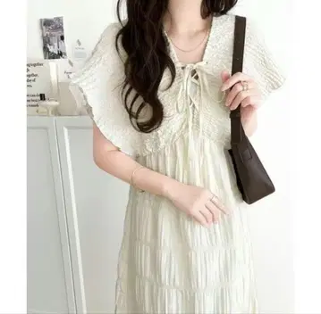 [ mily bilet ] 마조리카 플리츠 개더 플레어 원피스