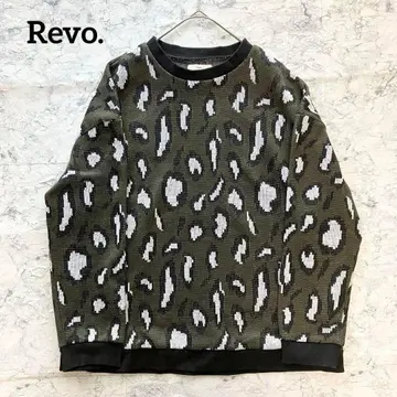 [ Revo. ] 레보 레오파드 트레이닝복 니트 풀오버 표범 무늬
