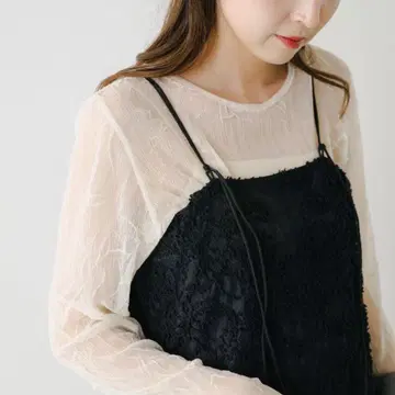 kastane 앞뒤 2WAY 몰 레이스 원피스 블랙 F