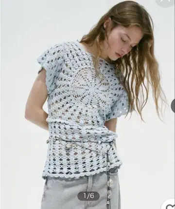 ZARA 크로셰 상의 M 사이즈
