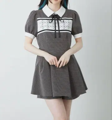 AnkRouge 모노그램 콤비네존 블랙
