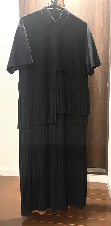 클라네 반팔 셔츠 원피스 네이비