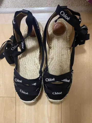 끌로에 블랙 에스파드리유 샌들