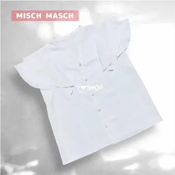 V넥 소매 프릴 블라우스 반팔 오피스 여름옷 MISCH MASCH