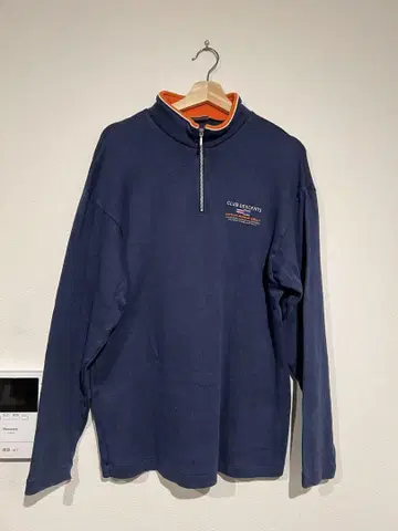 DESCENTE 데상트 네이비 하프 지퍼 트레이너