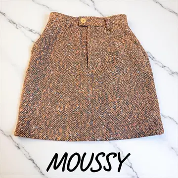 [가을 상품] MOUSSY 타이트 스커트 오렌지 계열 트위드
