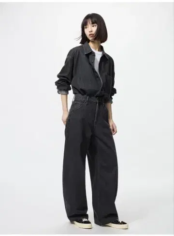 보정 있음 UNIQLO 배기 커브 청바지 표시 사이즈 27