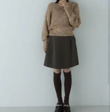 NATURAL BEAUTY BASIC 랩 디테일 큐롯 스커트