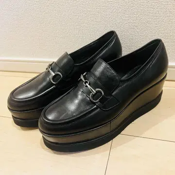 [수회 사용 정도] 루카그로시 비트 로퍼 통굽 블랙 37 약 24cm