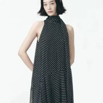 ZARA 도트 홀더 넥 원피스