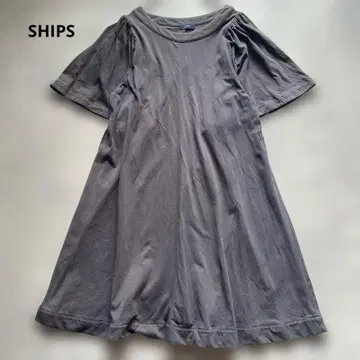 SHIPS 그레이 반팔 무릎 기장 원피스 코튼