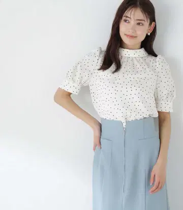 [ NATURAL BEAUTY BASIC ] 백 샹 도트 블라우스