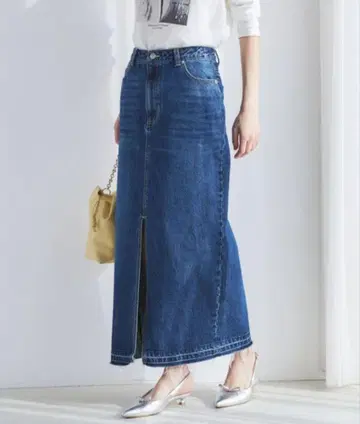ViS 아이라인 워싱 데님 스커트 S 사이즈 블루