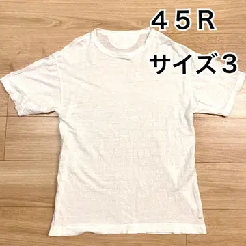 [ 레어!! ] 45r 남성용 린넨 100% T셔츠 화이트 린넨