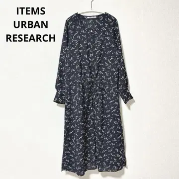 아이템즈 어반 리서치 꽃무늬 셔츠 원피스 겉옷 네이비 밴드 카라