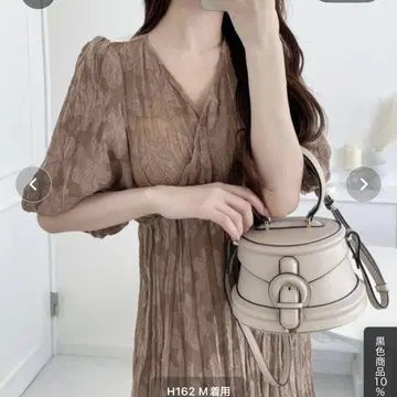 mily bilet 시어 자카드 꽃무늬 크링클 원피스 M