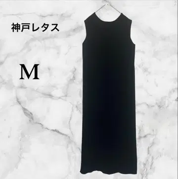 고베 레터스 콜라보 앞뒤 2way 슬리브리스 롱 니트 원피스 [M] 블랙