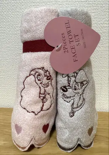 디즈니 Disney 멍멍이 페이스 타월 2세트
