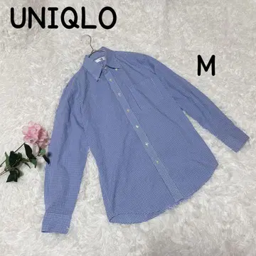 UNIQLO 유니클로 플란넬 셔츠 깅엄 체크 [ M ] 블루 코튼 혼방