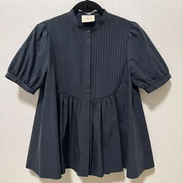 UNITED ARROWS C/N 핀턱 숏 슬리브 블라우스 B