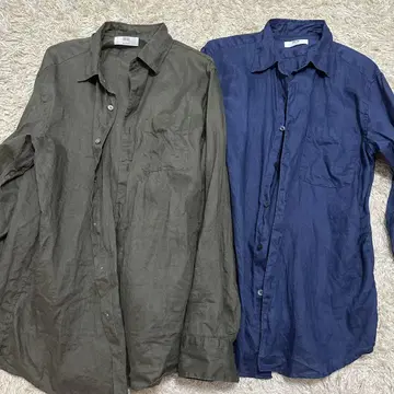 2025SS 이번 시즌 UNIQLO 프리미엄 린넨 셔츠 카키 블루