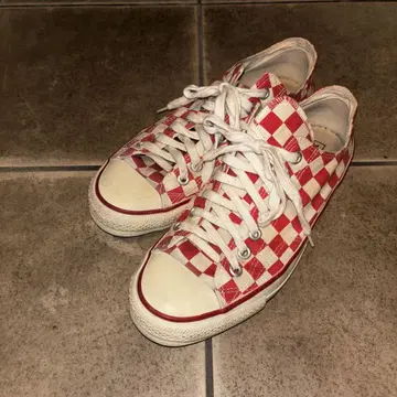 converse 90년대 일본제 체커 빨간색 x 화이트 컨버스