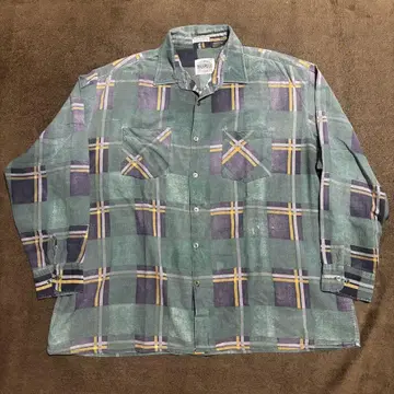 SAUGATUCK 80년대 옴브레 체크 플란넬 셔츠 좋은 배색