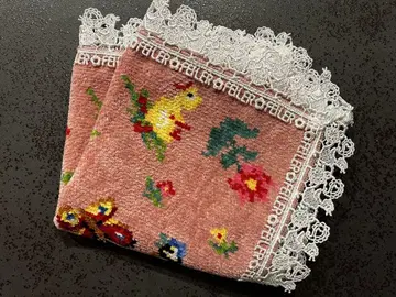 치카자와 레이스 페이러 콜라보 타월 손수건 하이디 핑크
