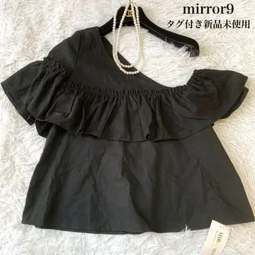 mirror9 린넨 혼방 아시메 프릴 개더 블라우스 M 미사용 새상품