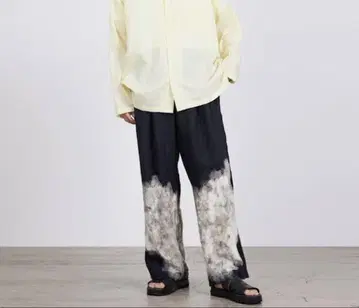 [ MARKAWEAR ] HEMP CLOUDY BLEACH PANTS