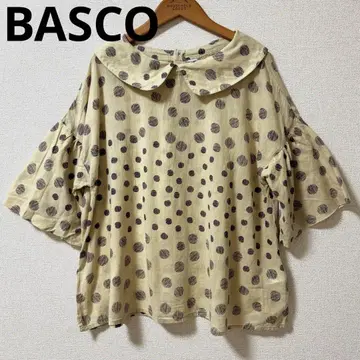 바스코 BASCO 셔츠 블라우스 오버사이즈 도트 풀오버 세탁 가능