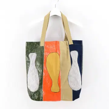 KHOKI 23AW Color-block vinyl tote bag